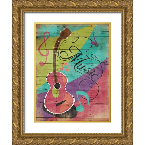 Music Gold Ornate Wood Framed Art Print with Double Matting by Grey, Jace