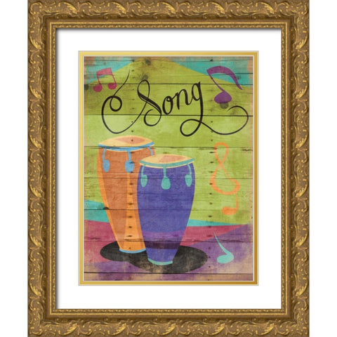 Song Gold Ornate Wood Framed Art Print with Double Matting by Grey, Jace