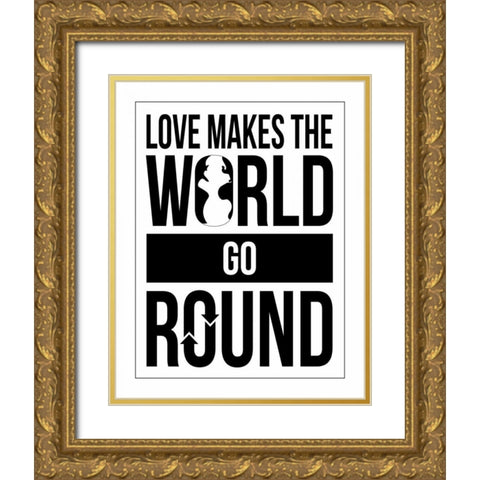 Text B2 Gold Ornate Wood Framed Art Print with Double Matting by Grey, Jace