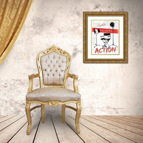 Cinema A Gold Ornate Wood Framed Art Print with Double Matting by Grey, Jace