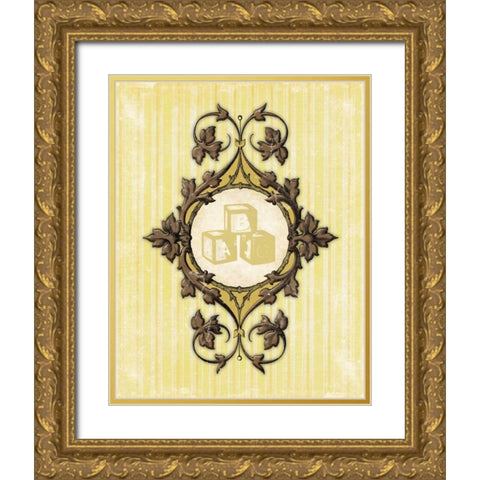 Blocks B Gold Ornate Wood Framed Art Print with Double Matting by Grey, Jace