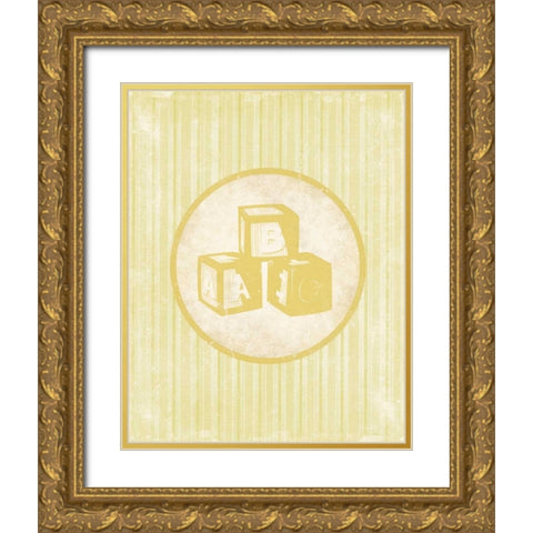 Blocks Gold Ornate Wood Framed Art Print with Double Matting by Grey, Jace