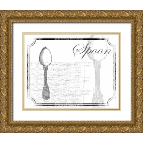 Simple Spoon Gold Ornate Wood Framed Art Print with Double Matting by Grey, Jace