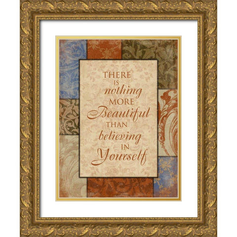 Believe In Yourself Gold Ornate Wood Framed Art Print with Double Matting by Grey, Jace