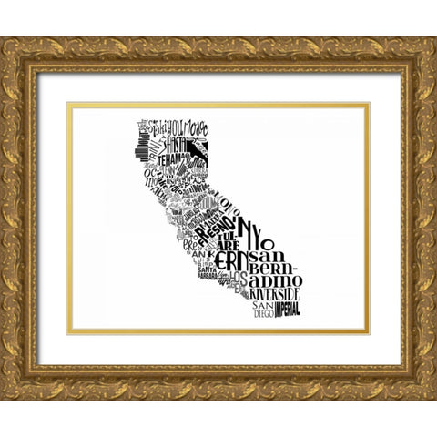 Cali Gold Ornate Wood Framed Art Print with Double Matting by Grey, Jace