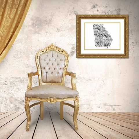 Georgia Gold Ornate Wood Framed Art Print with Double Matting by Grey, Jace