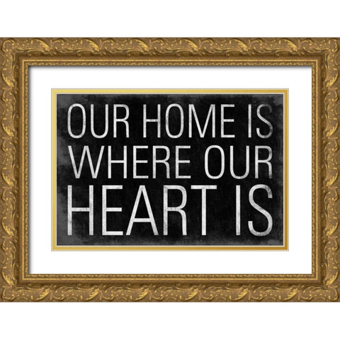 Heart Gold Ornate Wood Framed Art Print with Double Matting by Grey, Jace