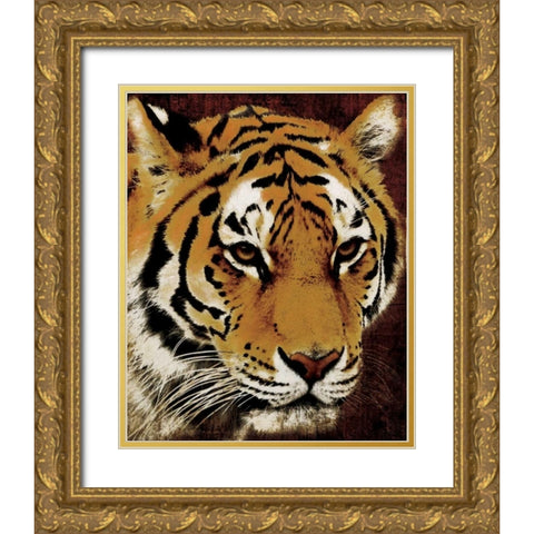 Tiger Gold Ornate Wood Framed Art Print with Double Matting by Grey, Jace