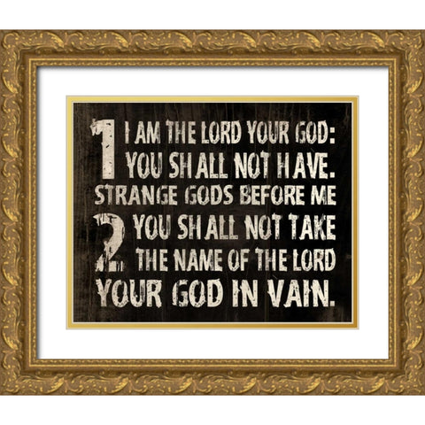 10 Commandments Gold Ornate Wood Framed Art Print with Double Matting by Grey, Jace