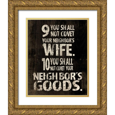 10 Commandments 2 Gold Ornate Wood Framed Art Print with Double Matting by Grey, Jace