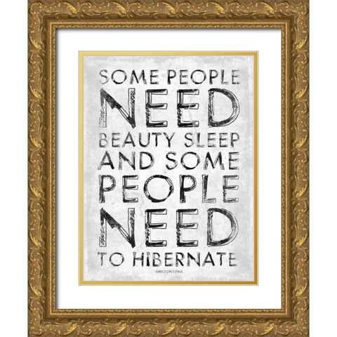 Hibernate Gold Ornate Wood Framed Art Print with Double Matting by Grey, Jace