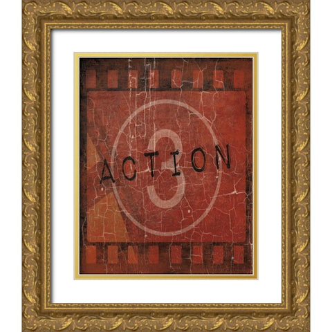 Action Gold Ornate Wood Framed Art Print with Double Matting by Grey, Jace