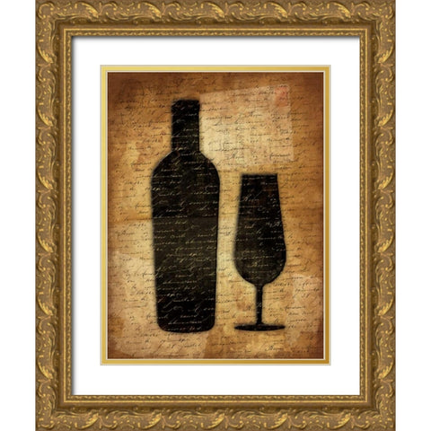 Wine Shadows 3 Gold Ornate Wood Framed Art Print with Double Matting by Grey, Jace
