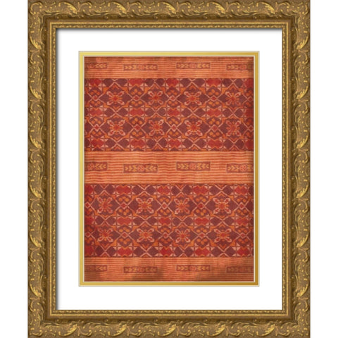IKAT Gold Ornate Wood Framed Art Print with Double Matting by Grey, Jace