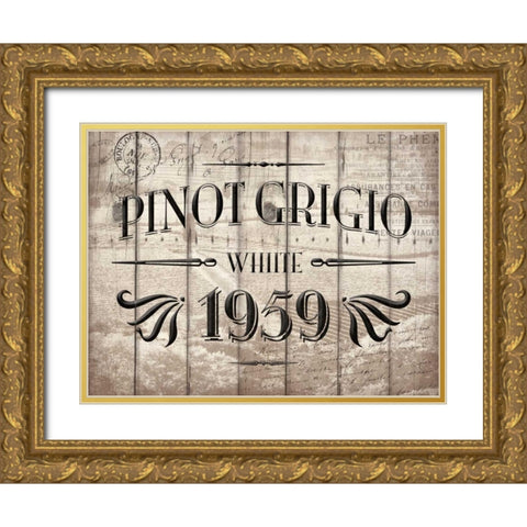 Pinot Grogio Gold Ornate Wood Framed Art Print with Double Matting by Grey, Jace