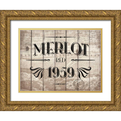 Merlot Gold Ornate Wood Framed Art Print with Double Matting by Grey, Jace