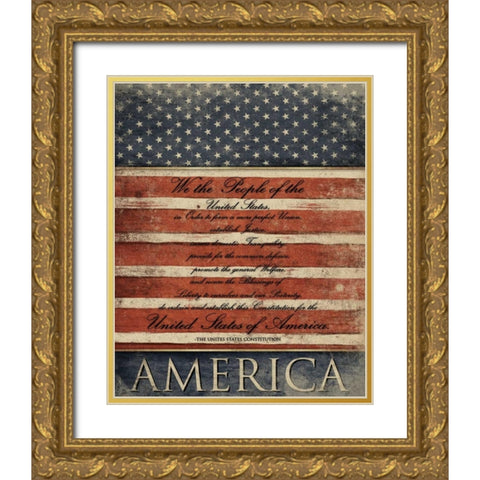 We The People Gold Ornate Wood Framed Art Print with Double Matting by Grey, Jace