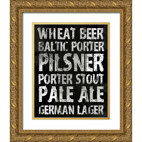 Wheat Beer Gold Ornate Wood Framed Art Print with Double Matting by Grey, Jace
