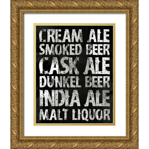 Cream Ale Gold Ornate Wood Framed Art Print with Double Matting by Grey, Jace