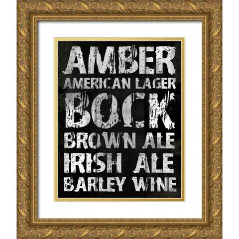 Amber Gold Ornate Wood Framed Art Print with Double Matting by Grey, Jace