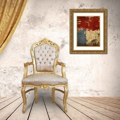 Abstract Gold Ornate Wood Framed Art Print with Double Matting by Grey, Jace