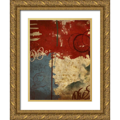 Abstract Gold Ornate Wood Framed Art Print with Double Matting by Grey, Jace