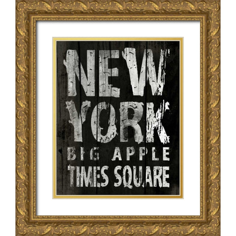 New York Mate Gold Ornate Wood Framed Art Print with Double Matting by Grey, Jace