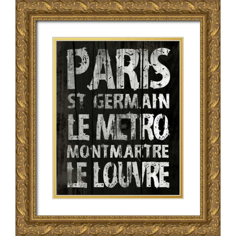 Paris Gold Ornate Wood Framed Art Print with Double Matting by Grey, Jace