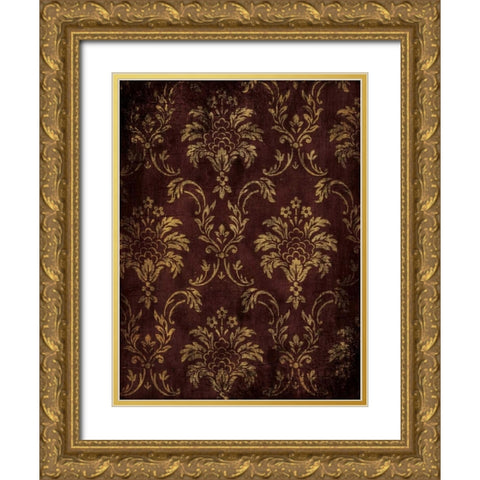 Gold Red Pattern Gold Ornate Wood Framed Art Print with Double Matting by Grey, Jace