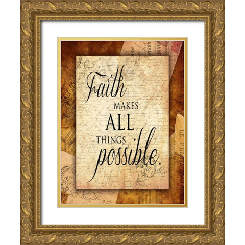 Faith Gold Ornate Wood Framed Art Print with Double Matting by Grey, Jace