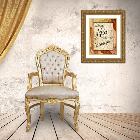 Kiss Me Goodnight Gold Ornate Wood Framed Art Print with Double Matting by Grey, Jace
