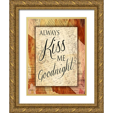 Kiss Me Goodnight Gold Ornate Wood Framed Art Print with Double Matting by Grey, Jace