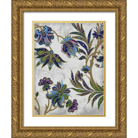 Floral Patterns Gold Ornate Wood Framed Art Print with Double Matting by Grey, Jace