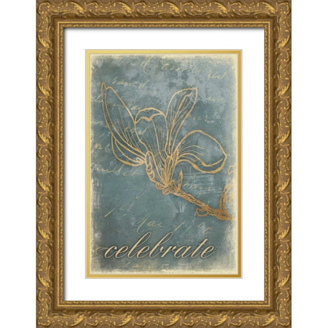 Red Watching Gold Ornate Wood Framed Art Print with Double Matting by Grey, Jace