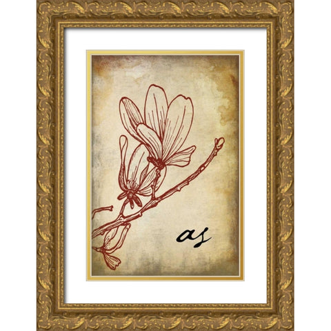 RED_as Gold Ornate Wood Framed Art Print with Double Matting by Grey, Jace
