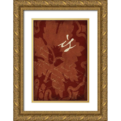 RED_is Gold Ornate Wood Framed Art Print with Double Matting by Grey, Jace