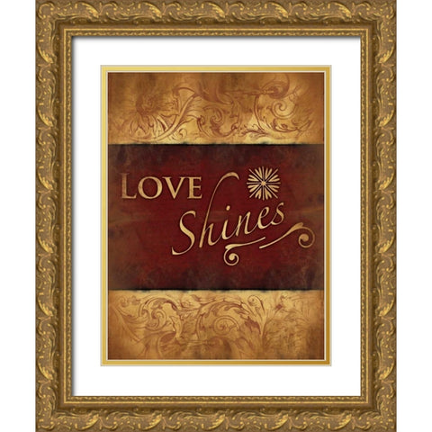 Love Shines Gold Ornate Wood Framed Art Print with Double Matting by Grey, Jace