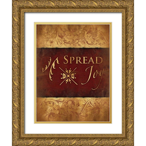 Spread Joy Gold Ornate Wood Framed Art Print with Double Matting by Grey, Jace