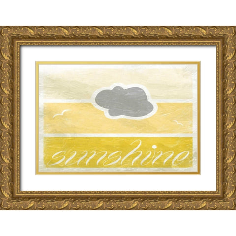 Sunshine Stag Gold Ornate Wood Framed Art Print with Double Matting by Grey, Jace