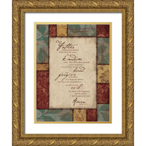 Our Father Gold Ornate Wood Framed Art Print with Double Matting by Grey, Jace