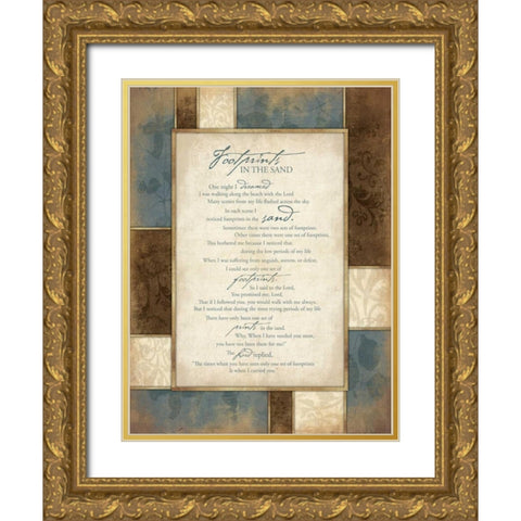 Footprints Gold Ornate Wood Framed Art Print with Double Matting by Grey, Jace