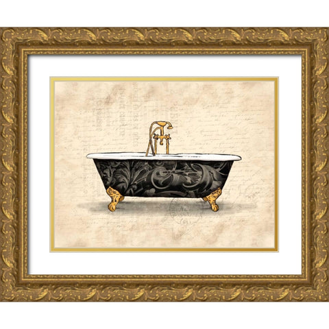 Cream Bath 1 Gold Ornate Wood Framed Art Print with Double Matting by Grey, Jace