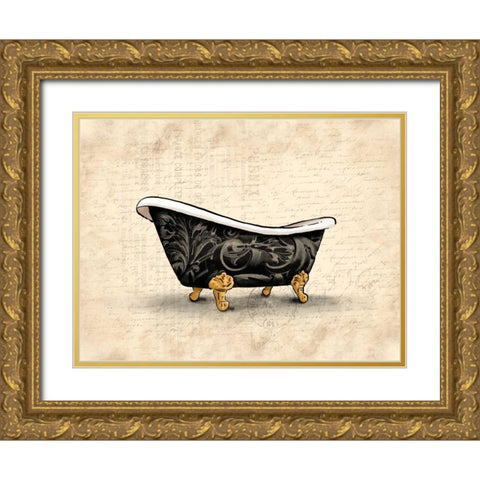 Cream Bath 2 Gold Ornate Wood Framed Art Print with Double Matting by Grey, Jace