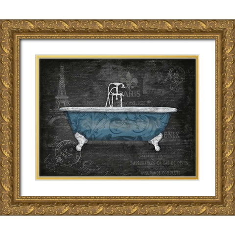 Blue Bath 2 Gold Ornate Wood Framed Art Print with Double Matting by Grey, Jace