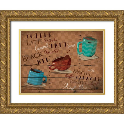 Three cups Gold Ornate Wood Framed Art Print with Double Matting by Grey, Jace