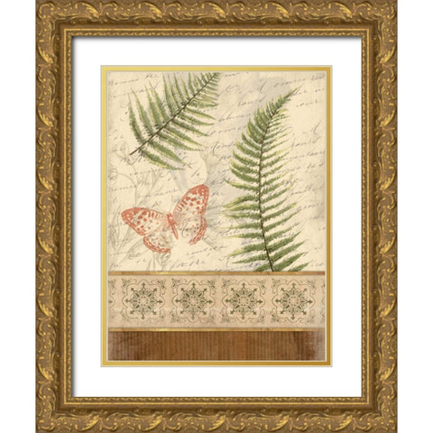 The Butterfly Fern Gold Ornate Wood Framed Art Print with Double Matting by Grey, Jace