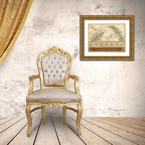 Spice Ferns Gold Ornate Wood Framed Art Print with Double Matting by Grey, Jace