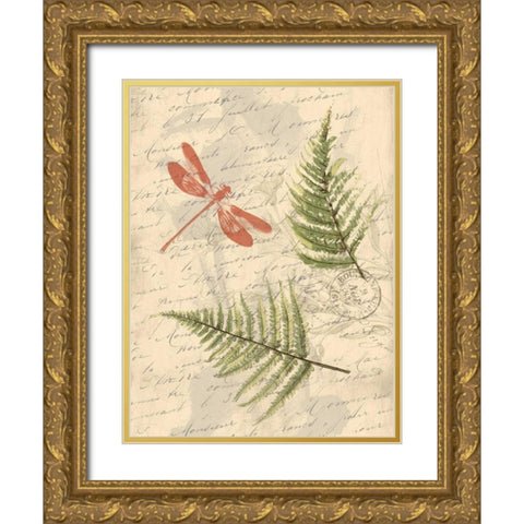 Ferns Gold Ornate Wood Framed Art Print with Double Matting by Grey, Jace