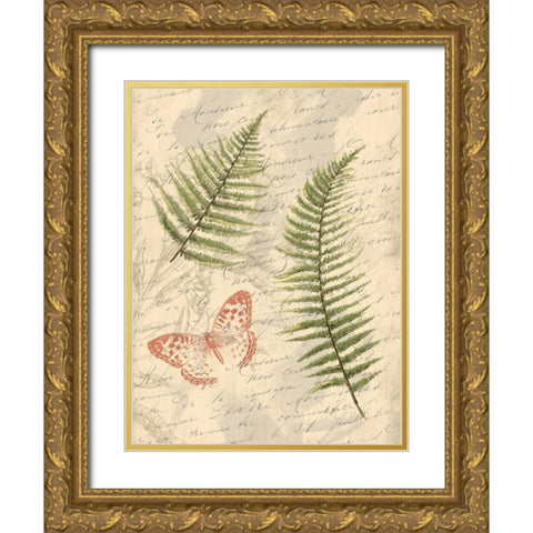 Ferns Mate Gold Ornate Wood Framed Art Print with Double Matting by Grey, Jace
