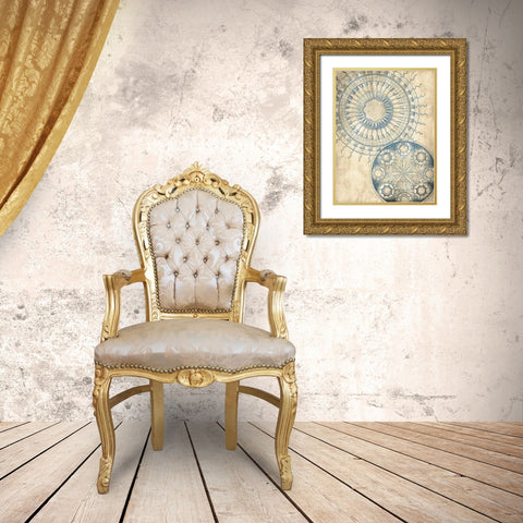 Coastal Patterns Cream Mate Gold Ornate Wood Framed Art Print with Double Matting by Grey, Jace